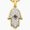 2F0E54A9-E17D-1082-6BF4-54E9B12FBF2C.jpg Hamsa Amulet 18K Yellow Gold with Pavé Diamonds and Blue Sapphire, 24.6mm