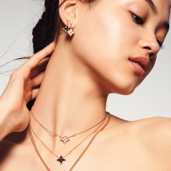 30DED49E-52F9-69D2-2F3C-592C65A94721.png Color Blossom BB Star Ear Studs, Pink gold, pink Mother of pearl and diamonds