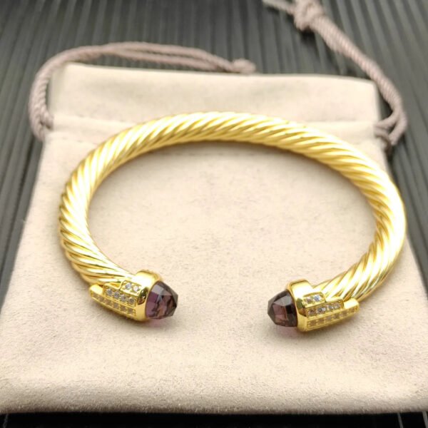 31357028-B33C-C41D-D966-0E1B999B7513.jpg 7mm Cable Bracelet with Amethyst & Diamond Accents