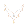 Idylle Blossom Charms Necklace, 3 Golds And Diamonds