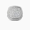 Albion&reg; Ring Sterling Silver with Pave Diamonds, 17mm