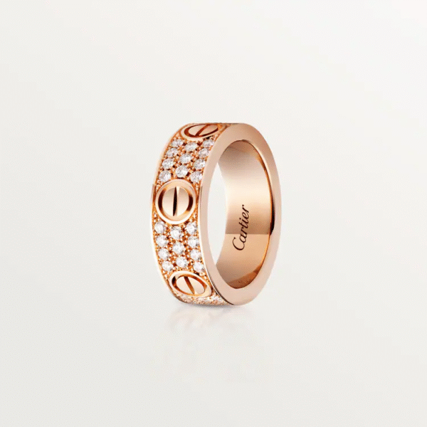 LOVE RING, DIAMOND-PAVED