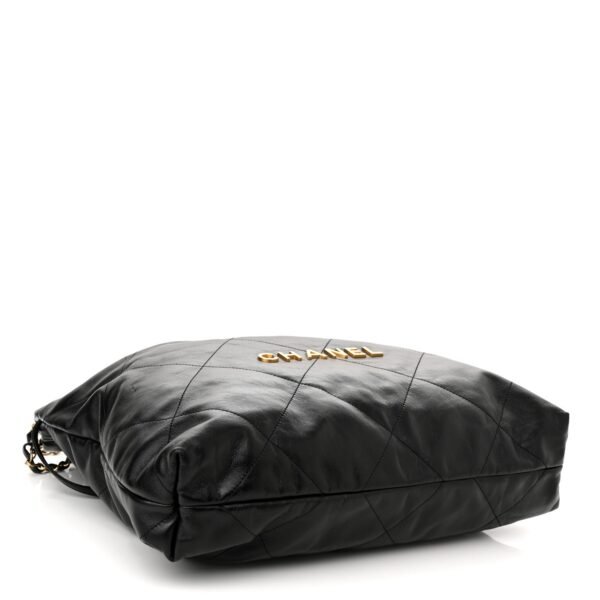 Shiny Calfskin Quilted Small Chanel 22 Black