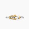 Petite Buckle Ring Sterling Silver with 18K Yellow Gold, 2mm - 6