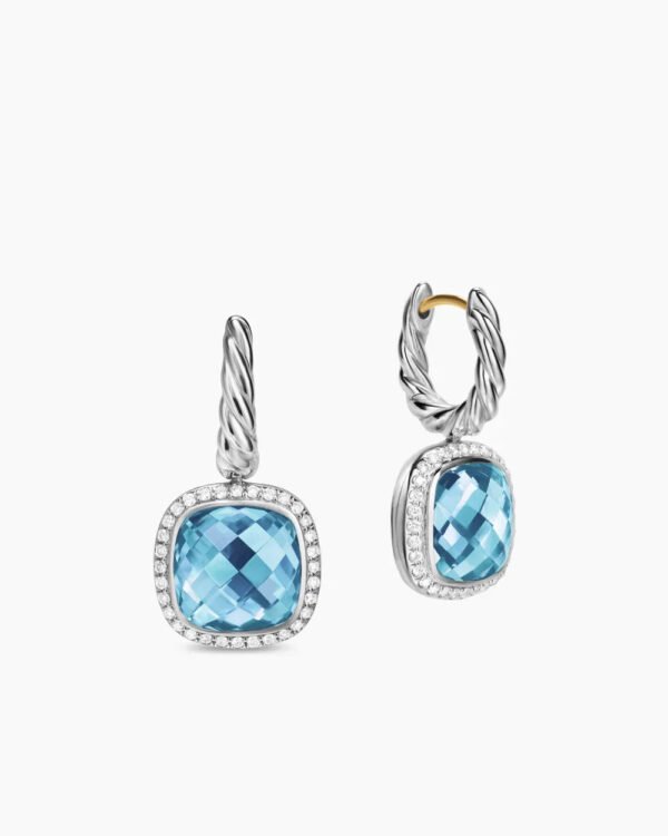 34DBCE3E-01F7-B3EA-A408-8E5DA3C0EC1D.jpg Albion® Drop Earrings Sterling Silver with Blue Topaz and Diamonds