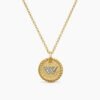 36C38EA7-87B4-F491-0EAE-9394FE58362B.jpg Initial Charm Necklace 18K Yellow Gold with Diamond W