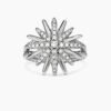 Starburst Ring Sterling Silver with Diamonds, 19mm
