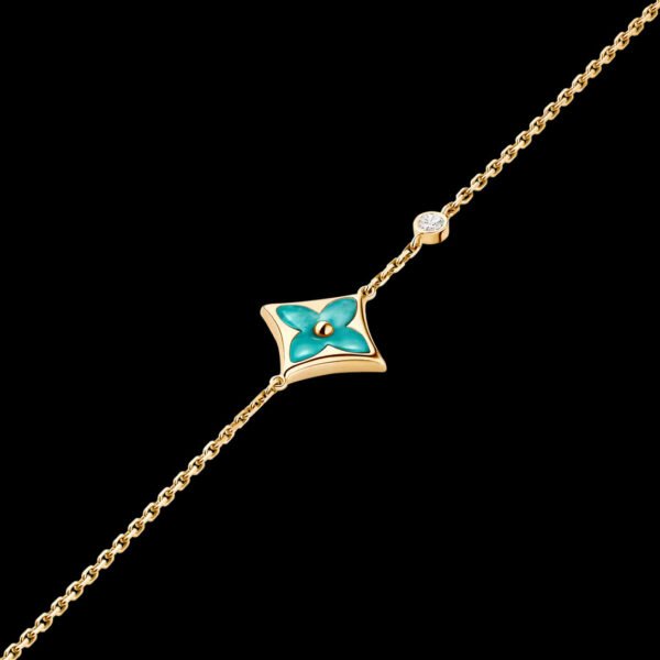 Color Blossom BB Star Bracelet, Yellow Gold, Amazonite and Diamond