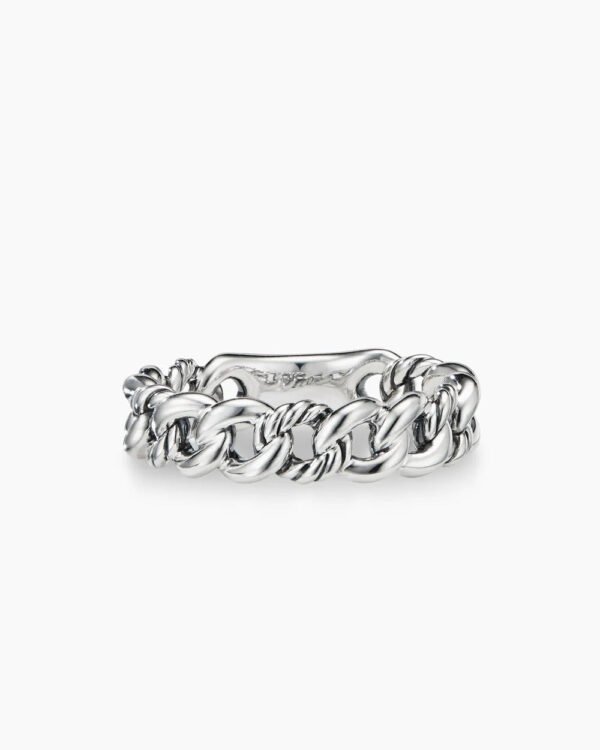 Belmont&reg; Curb Link Band Ring Sterling Silver, 5mm
