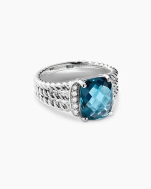 38DD76B8-1C3F-B348-16C7-E2DA6A7FCAA5.jpg Petite Wheaton® Sterling Silver with Hampton Blue Topaz and Diamonds, 10mm