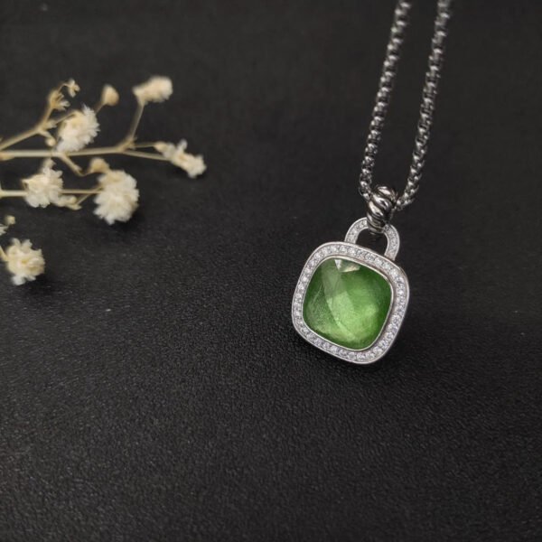 3918CC3F-4BD2-0BFB-EDE1-D2ABD5395D39.jpg Albion® Pendant Sterling Silver with Prasiolte and Diamonds, 14mm