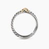 Petite X Ring Sterling Silver with 18K Yellow Gold, 4mm
