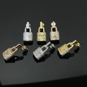 Lock It Padlock Pendant, White Gold and Pav&eacute; Diamond - Gold