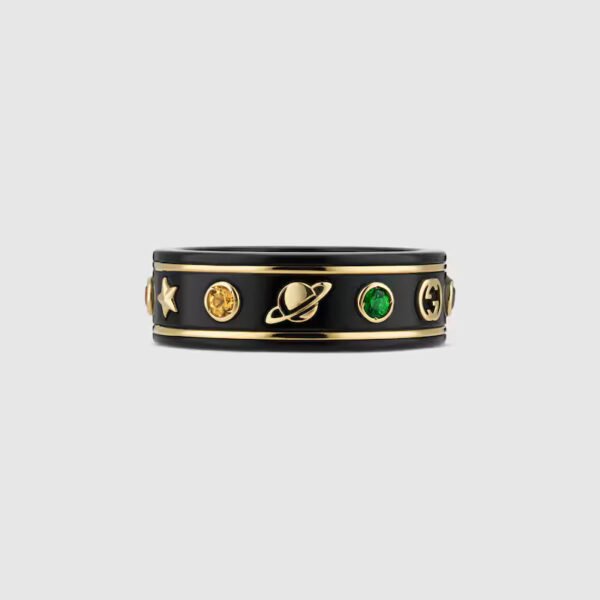 Icon ring with gemstones