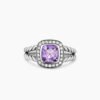 415D1472-008E-04A0-001A-EB79A3AC7133.jpg Petite Albion Ring Sterling Silver with Amethyst and Diamonds, 7mm