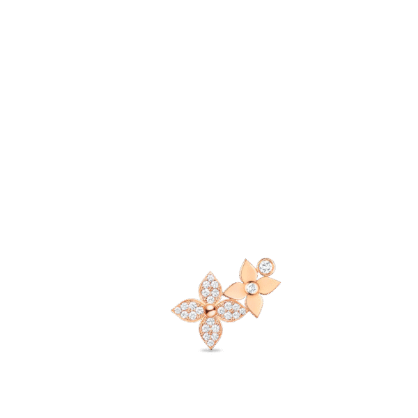 Star Blossom Left Earring, Pink Gold And Diamonds - Per Unit
