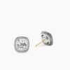 Albion&reg; Stud Earrings Sterling Silver with White Topaz and Diamonds, 7mm