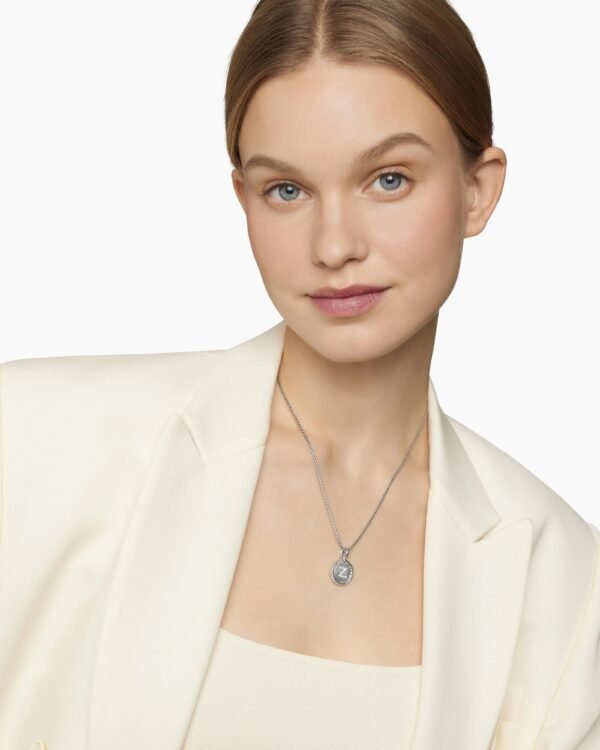 482EDF6F-DBE3-F5F0-0263-CBBF34388558.jpg Initial Charm Necklace Sterling Silver with Diamond Z