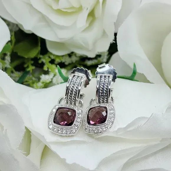 48DF8D8F-BCD2-69E6-149C-AA5DA4E08269.jpg Albion® Drop Earrings Sterling Silver with Red Onyx and Diamonds