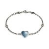 Interlocking G Light Blue Enamel Heart Bracelet