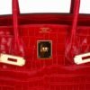 Birkin 35 Bag Braise Porosus Crocodile with Gold Hardware