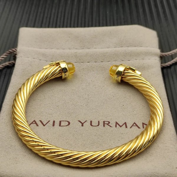 7mm Cable Bracelet with Citrine & Diamond Accents