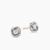 Infinity Stud Earrings Sterling Silver with Diamonds, 6.8mm