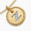Initial Charm Necklace 18K Yellow Gold with Diamond Z