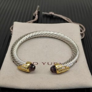 4EDB27A5-6A34-4FB2-0CAB-860B47DC3A57.jpg 7mm Cable Bracelet with Amethyst & Diamond Accents ??Gold Cap
