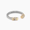 Petite Helena Ring Sterling Silver with 18K Yellow Gold Domes and Diamonds, 2.5mm