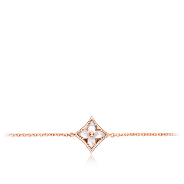 Color Blossom star bracelet, pink gold and white mother-of-pearl