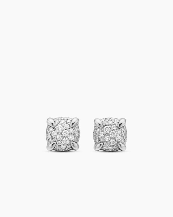50B037D5-3465-21BD-1CBE-8D7FDE21CDFE.jpg Petite Chatelaine® Stud Earrings Sterling Silver with Pavé Diamonds, 9mm