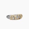 Helena Ring Sterling Silver with 18K Yellow Gold and Diamonds, 7.7mm - 6