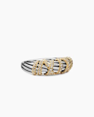 50B9FD8B-1B6C-0B21-E0C3-D0F3BA07F761.jpg Helena Ring Sterling Silver with 18K Yellow Gold and Diamonds, 7.7mm - 6