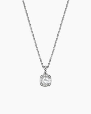 50F3965D-861A-C6C2-5A5E-5A7F1E67432A.jpg Petite Albion® Pendant Necklace Sterling Silver with White Topaz and Diamonds, 7mm