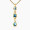 Marbella Y Pendant 18K Yellow Gold with Blue Topaz and Hampton Blue Topaz, 57.8mm