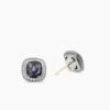 Albion&reg; Stud Earrings Sterling Silver with Black Orchid and Diamonds, 7mm