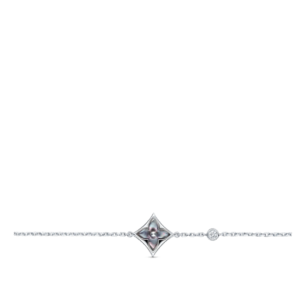 Color Blossom Bb Star Bracelet, White Gold, Grey Mother-Of-Pearl And Diamond