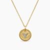 Initial Charm Necklace 18K Yellow Gold with Diamond Y