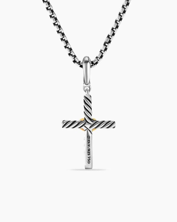 53343167-4960-8308-0271-532EA96BF30D.jpg Petite X Cross Pendant Sterling Silver with 18K Yellow Gold, 19.5mm