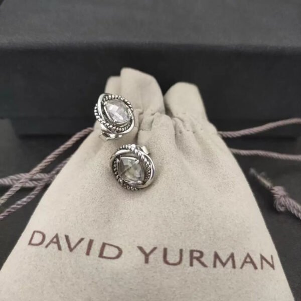 54218580-4633-45FA-70AB-3E5DDA697697.jpg Infinity Stud Earrings Sterling Silver with White Diamonds, 13mm