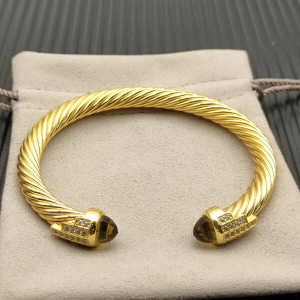 7mm Cable Bracelet with Brown & Diamond Accents