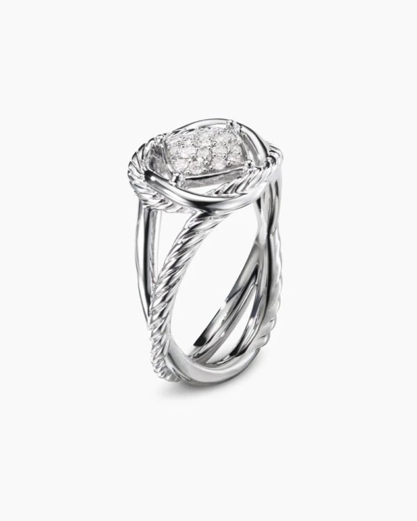 Infinity Ring Sterling Silver with Diamonds, 13mm