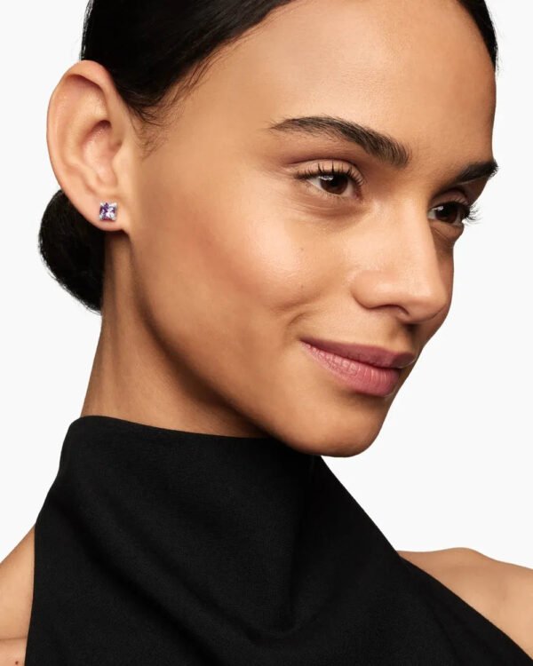 56A5FF16-3431-C57E-F780-EEE44293F09D.jpg Petite Chatelaine® Stud Earrings Sterling Silver with Amethyst and Diamonds