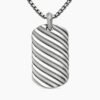 Sculpted Cable Tag Sterling Silver, 42mm