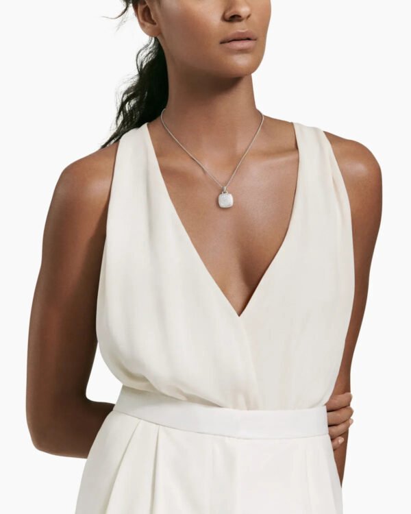 Albion&reg; Pendant Sterling Silver with Pave Diamonds, 14mm