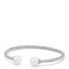 Solari Cablespira&reg; Bracelet Sterling Silver with Pearls and Diamonds, 3mm