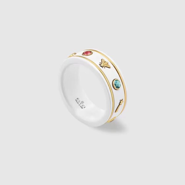 Icon ring with gemstones