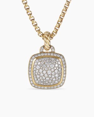 Albion Pendant 18K Yellow Gold with Pave Diamonds, 14mm