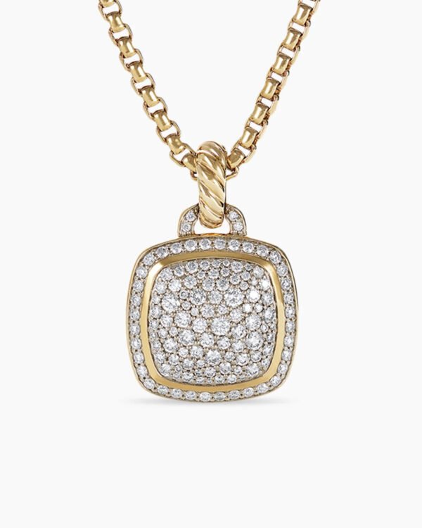 Albion Pendant 18K Yellow Gold with Pave Diamonds, 14mm